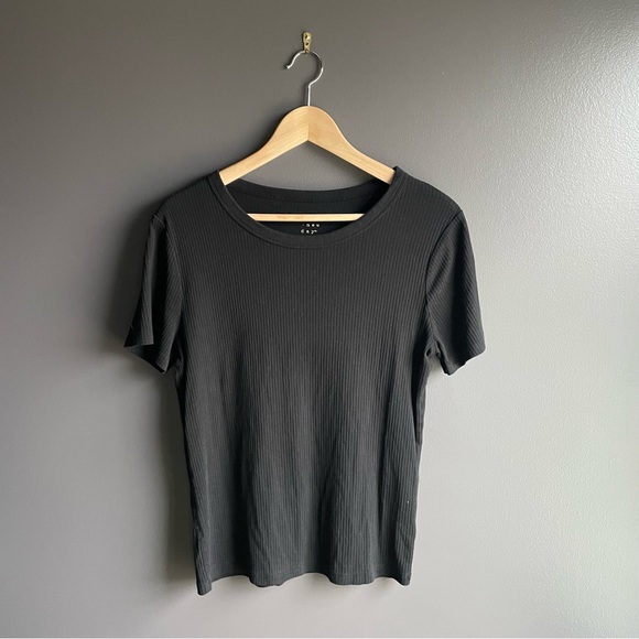 a new day Tops - a new day black short sleeved ribbed tee shirt womens large